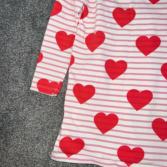 BODEN Fun Breton Dress in Poppy Red Stripe Heart - Picture 9 of 13